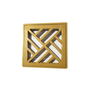 Grelha Reta Alumínio C/Aro 15x15 Dourado