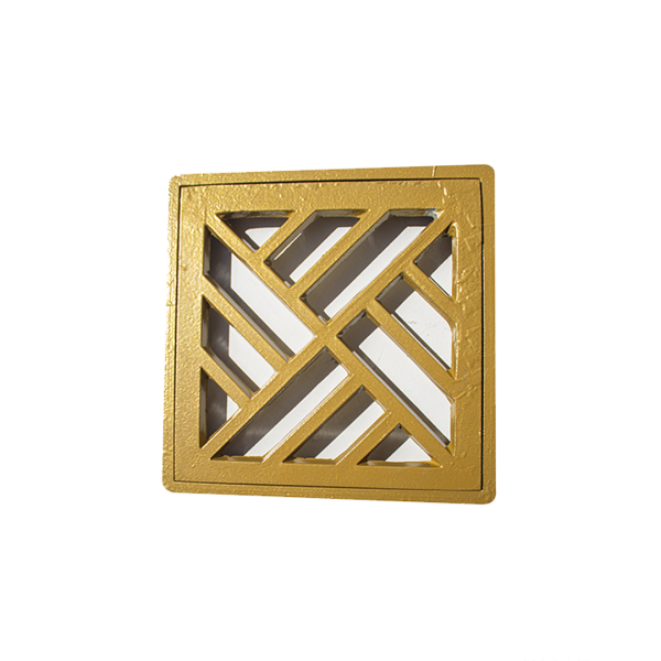 Grelha Reta Alumínio C/Aro 15x15 Dourado