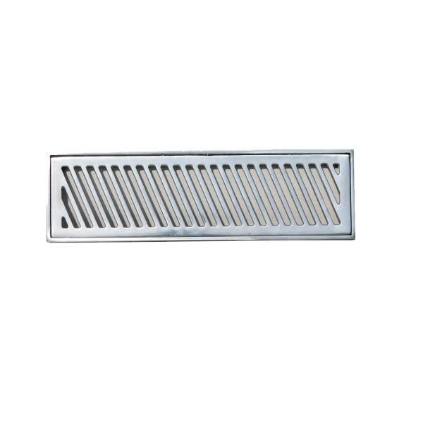 Grelha Diagonal Alumínio Polida C/Aro 15x50