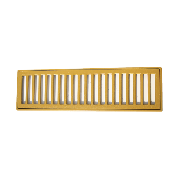 Grelha Reta Alumínio C/Aro 15x50 Dourado