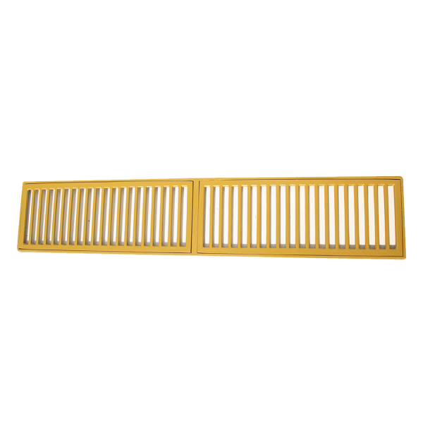 Grelha Reta Alumínio C/Aro 20x100 Dourado