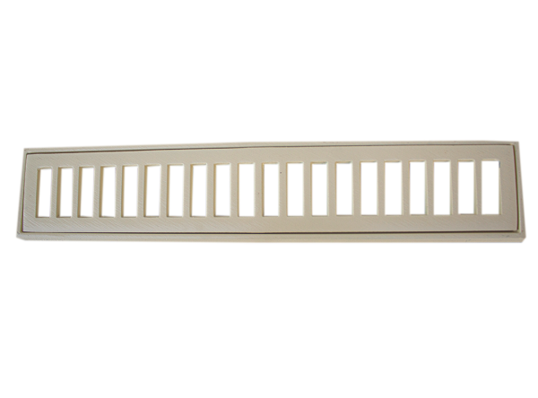 Grelha Reta Aluminío C/Aro 10x50 Bege