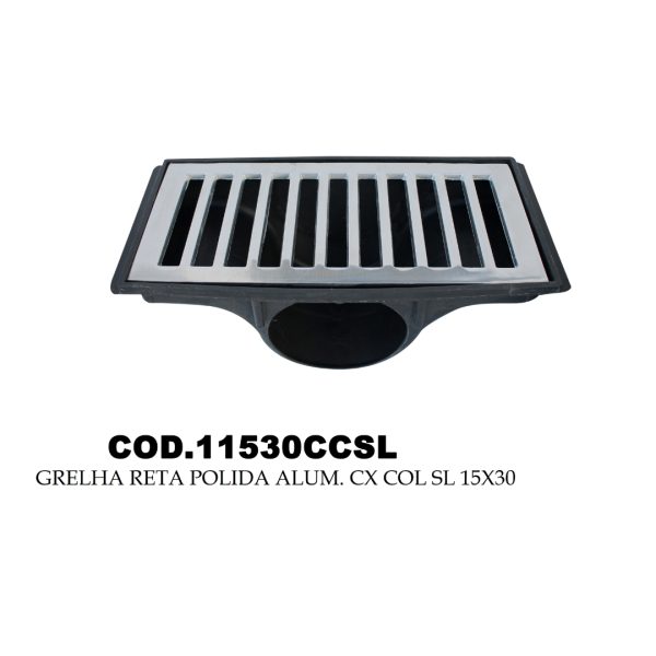 Grelha Reta Polida C/ Caixa Coletora Saída Lateral - Image 7